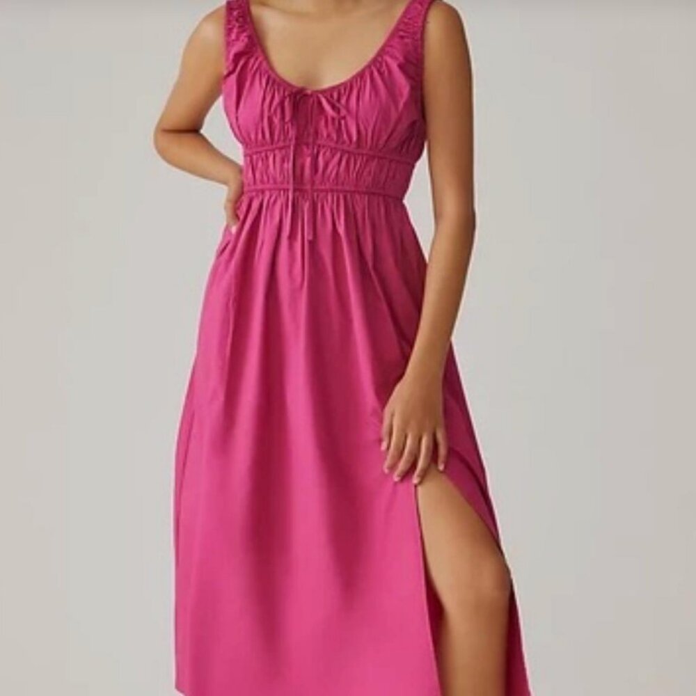 En Saison Anthropologie pink midi dress